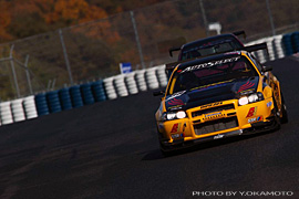 AutoSelect BNR34 GT-R Yellow Shark on the track